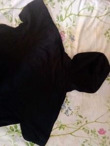 Black Graphic Print Hoodie