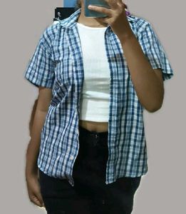 Blue Checker Shirt For Women