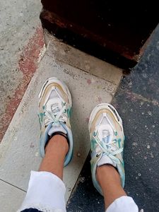 Newly Sneakers Shoes Off White &amp; Sky Blue Colour