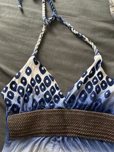 Blue &amp; White Halter Top