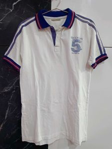 White Polo with Stripes
