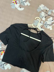 Black Cropped T-Shirt