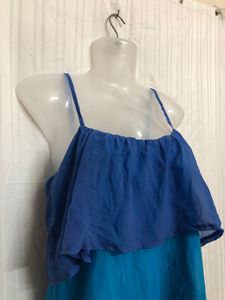 La Voila Blue Sleeveless Top