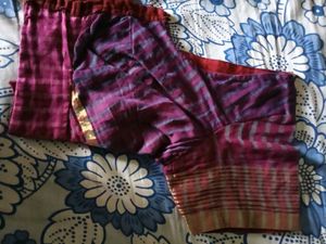 Used PurpleColor Silk Stitched Blouse