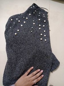 Pearl Embellished Knit Sweater