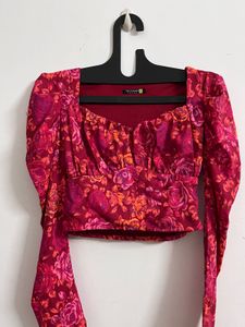 Floral Print Crop Top SIZE-S