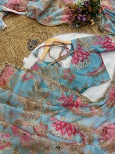 🆕️🆕️ Saree With Mirror Work