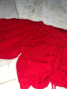 ❤️Red Cinched Crop Top❤️