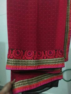 Elegant Red Saree(Georgette)