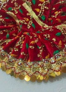 Red &amp; Gold Embroidered Dress