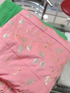 Pink Embroidered Lehenga Fabric