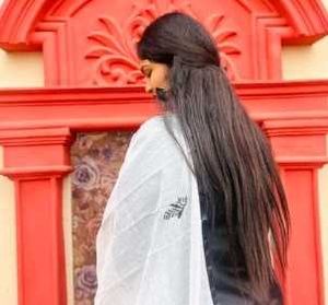 Black &amp; White Embroidered Kurti Set