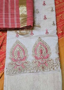 Embroidered Kurta And Dupatta Dress Material