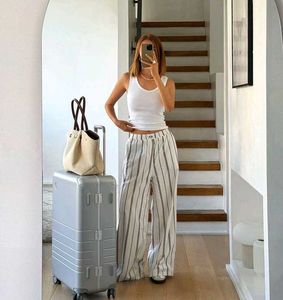 Striped Wide Leg Trousers