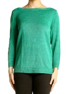 Green Knit 3/4 Sleeve Top