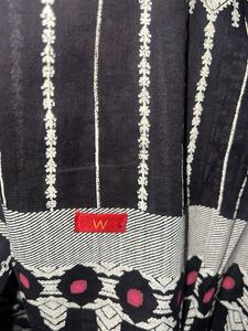 W Black Printed Dupatta