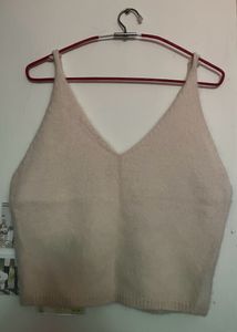Woolen V neck crop top (outerwear or innerwear)