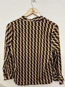 Brown White Formal Top