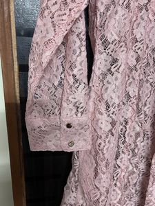 Pink long Shrug Net XL Size