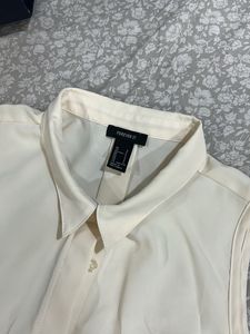 Forever 21 Cream Sleeveless Top