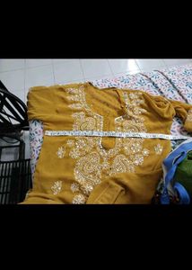 Green N Yellow lakhnawi kurti with linning