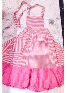 Pink Striped Jumper Dress &amp; Tee Set