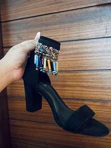 Embellished Block Heels