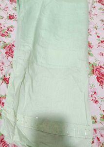 Light Green Hand Embroidered Kurti With Palazzo