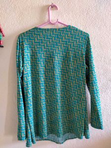 Stylish Teal Patterned Top for Girls / Women