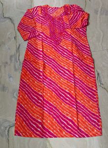 Pink &amp; Orange Kurta Set