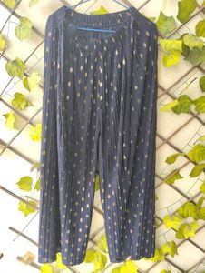 Navy & Gold Pleated Pants