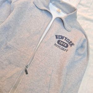 Vintage y2k grey Newyork Style Zip-Up Jacket
