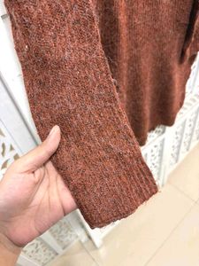 ✈️ Imported Cozy Brown Knit Sweater Dress A
