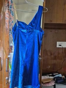 Royal Blue Velvet Mini Dress