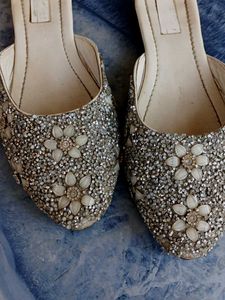 Sparkly Silver Flats