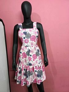 Floral Print Sundress with Ruffle Hem