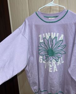 Lavender Floral Graphic Sweatshirt