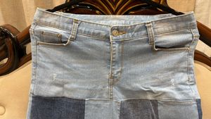 Denim Patchwork Skirt
