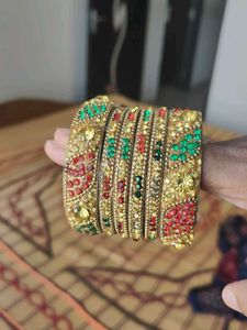 Colorful Stone Bangles - Set of 6