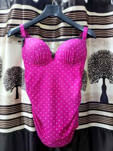 Pink Polka Dot Tankini Top