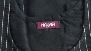 HAYAA Black Sleeveless Kurti