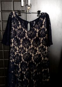 Navy Blue And Golden Dress