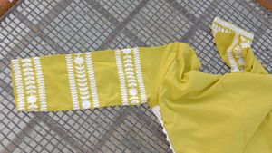 Yellow Embroidered Floral Top