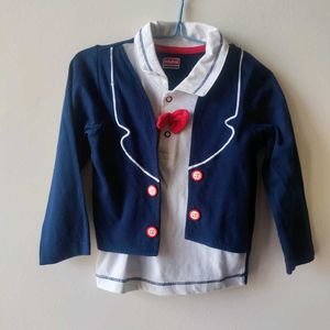 Babyhug Jacket T-Shirt Jogger Pant Bow Set