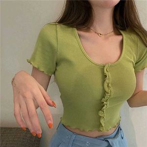 Pinteresty Korean Pastel Green Knitted Top