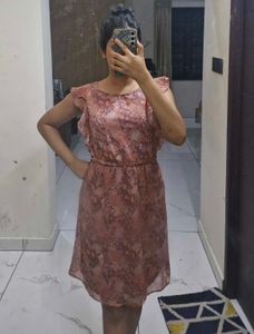 MAX Floral Print Dress With Cinched Waist