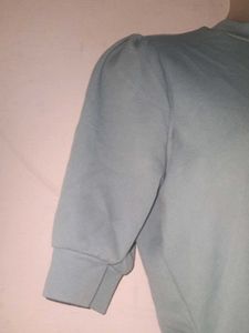 Blue Puff Sleeve Tee