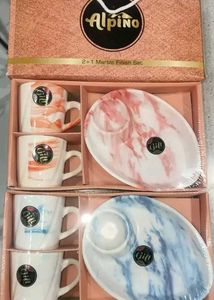 Red Marble Mug & Plate Set #Combo Offer
