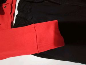 Red Crop Top With Full Sleeves