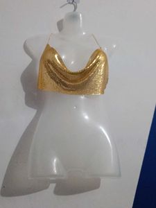 Short Sequin Backless Crop Top